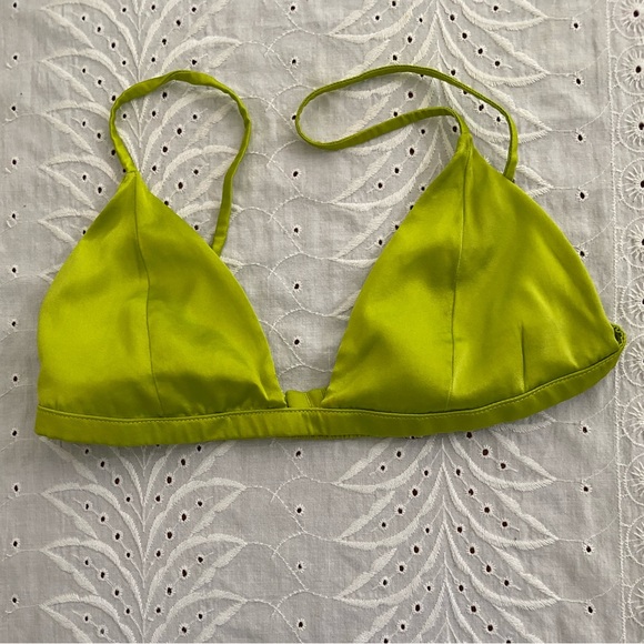 Fleur Du Mal Luxe Silk Triangle Bra XS - Picture 2 of 3